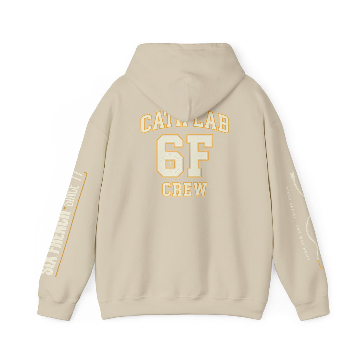 Cat Lab Crew Hoodie — Vintage Varsity Pullover with 6F Logo