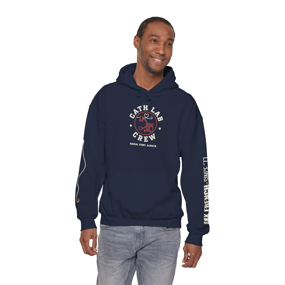 Cat Lab Crew Hoodie — Vintage Varsity Pullover with 6F Logo