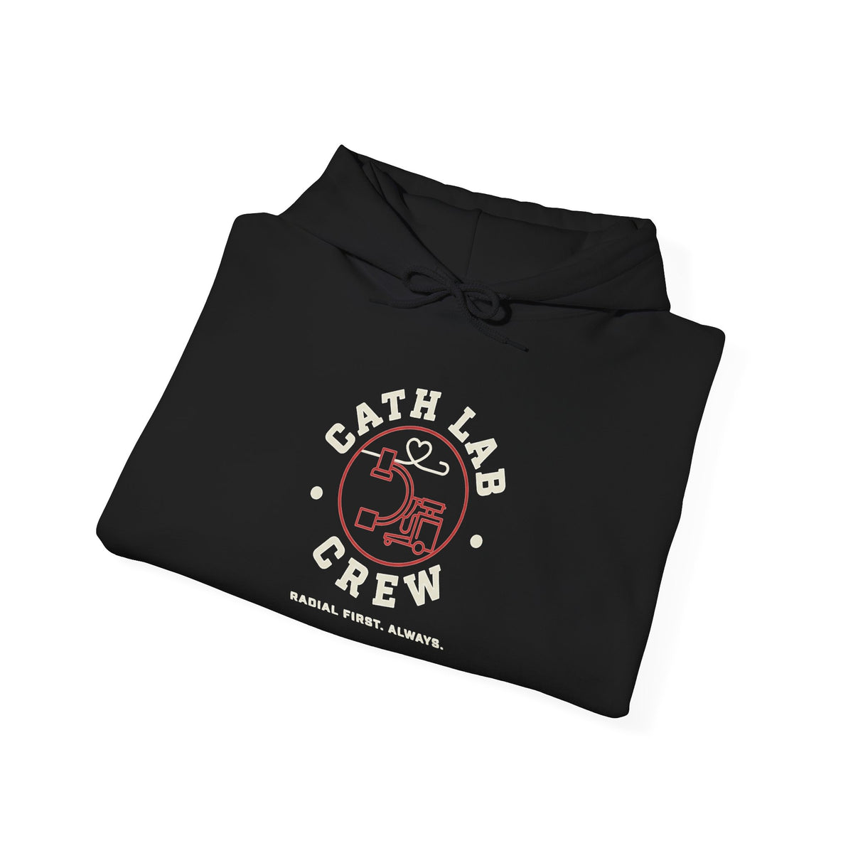 Cat Lab Crew Hoodie — Vintage Varsity Pullover with 6F Logo