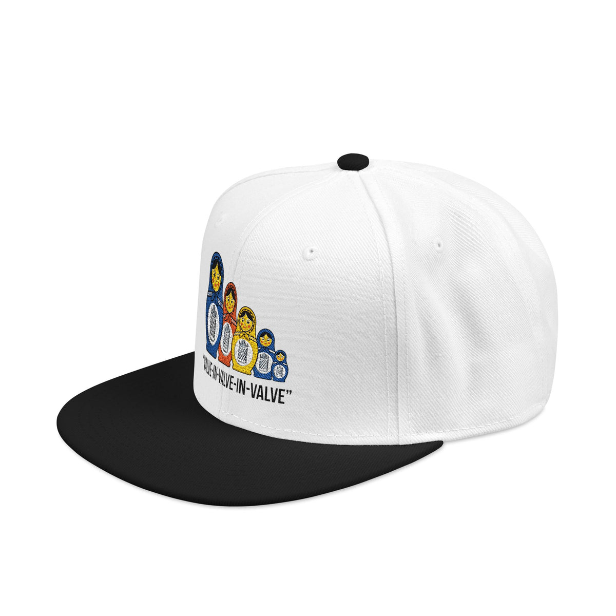 Embroidered Black Snapback Hat — Minimal Flat-Brim Streetwear Cap