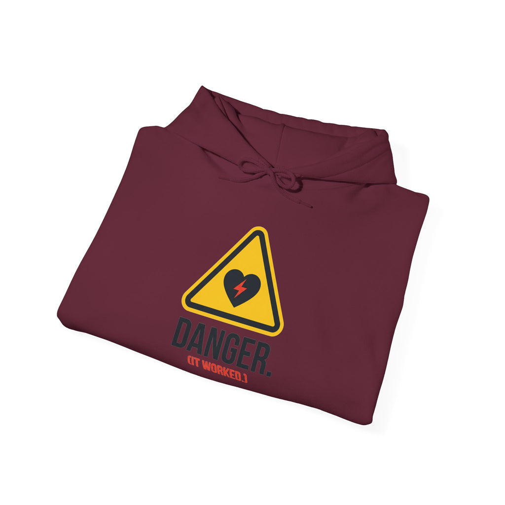 Hoodie — “Danger (Got Shocked)” Medical Humor Pullover