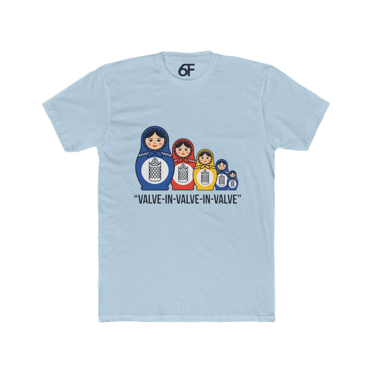 Matryoshka Valve-Stack T-Shirt — “Valve-in-Valve-in-Valve” Nesting Dolls Tee