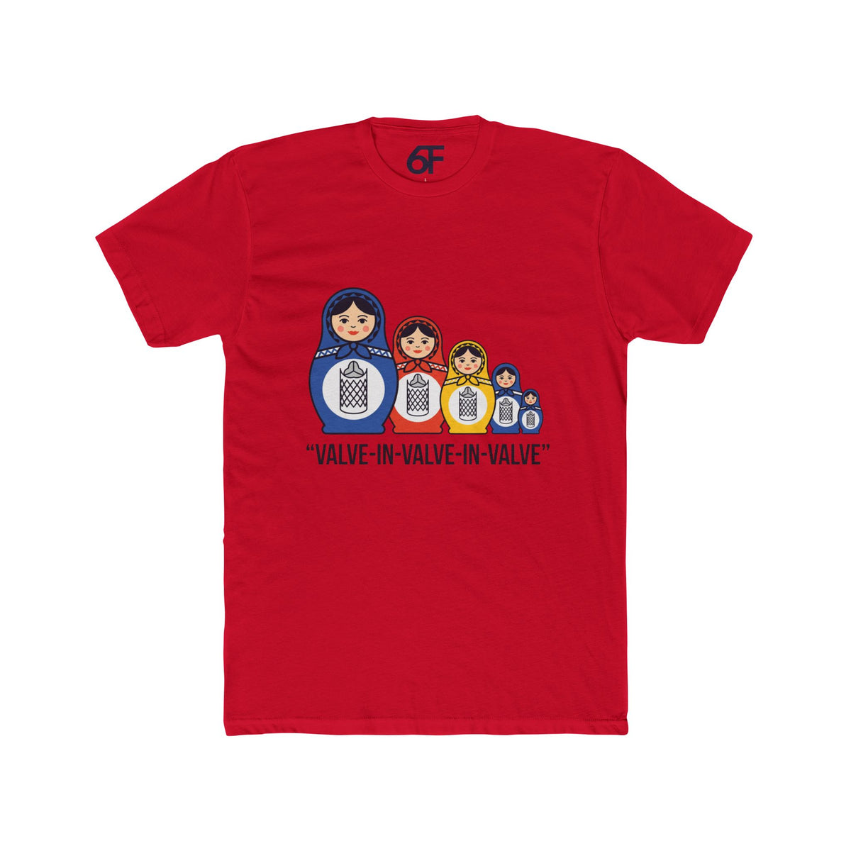 Matryoshka Valve-Stack T-Shirt — “Valve-in-Valve-in-Valve” Nesting Dolls Tee
