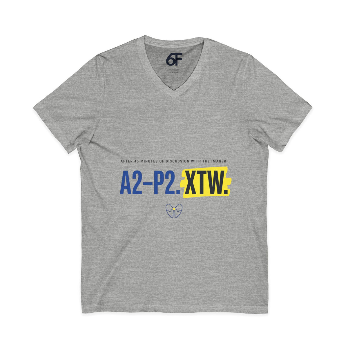 A2–P2 XTW V‑Neck Tee — Aviation/Flight Deck Flowchart Shirt