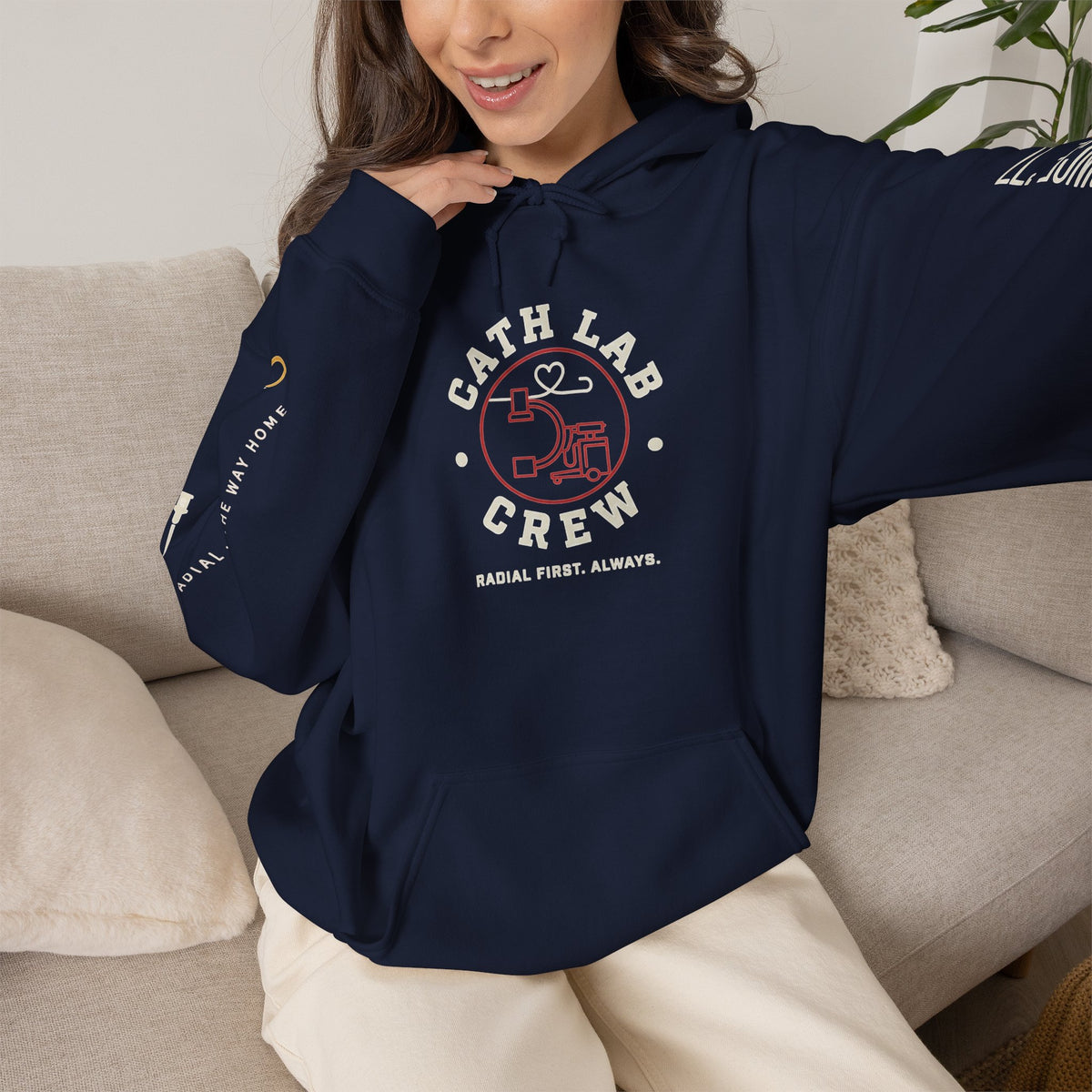 Cat Lab Crew Hoodie — Vintage Varsity Pullover with 6F Logo