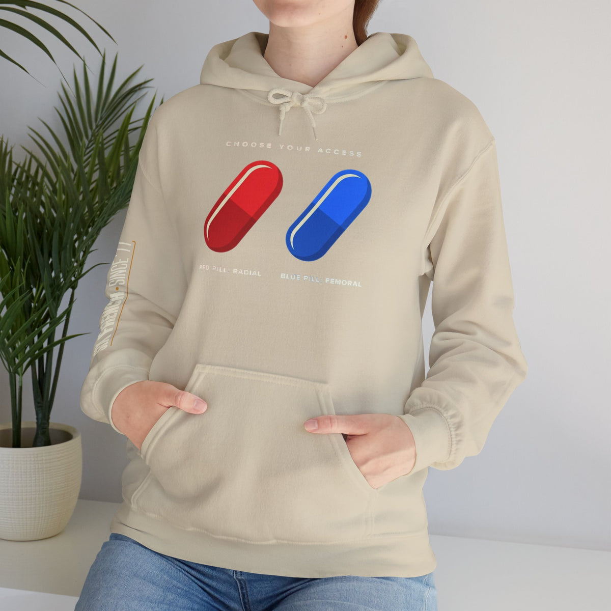 Hoodie — Red & Blue Pill Minimalist Graphic Pullover