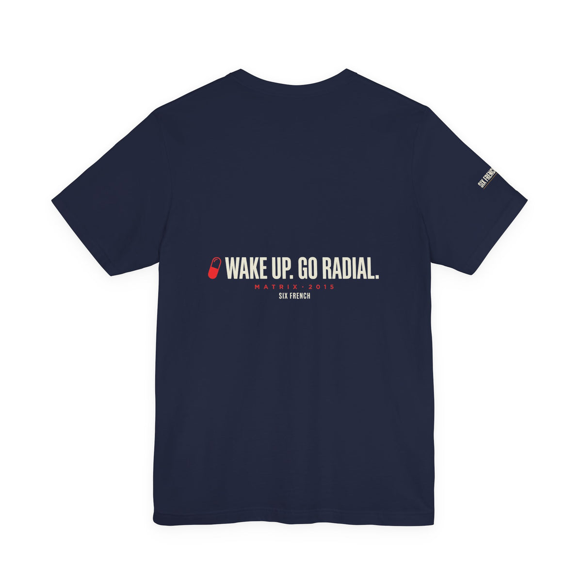Pill Pair Graphic Tee — Red & Blue Capsule Minimalist T‑Shirt