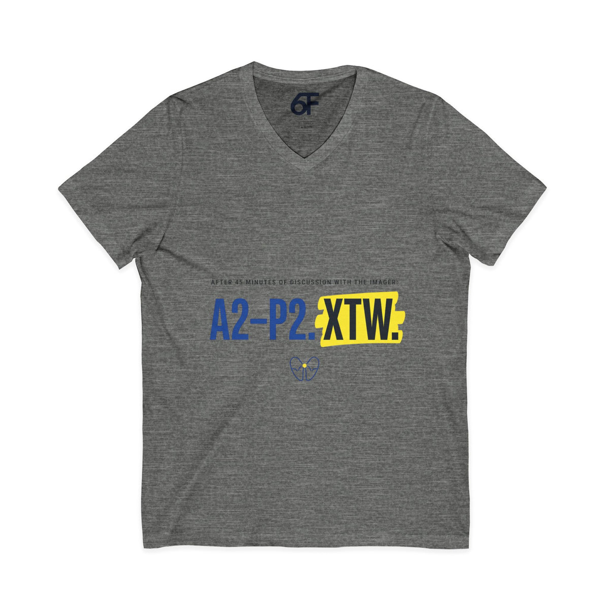 A2–P2 XTW V‑Neck Tee — Aviation/Flight Deck Flowchart Shirt