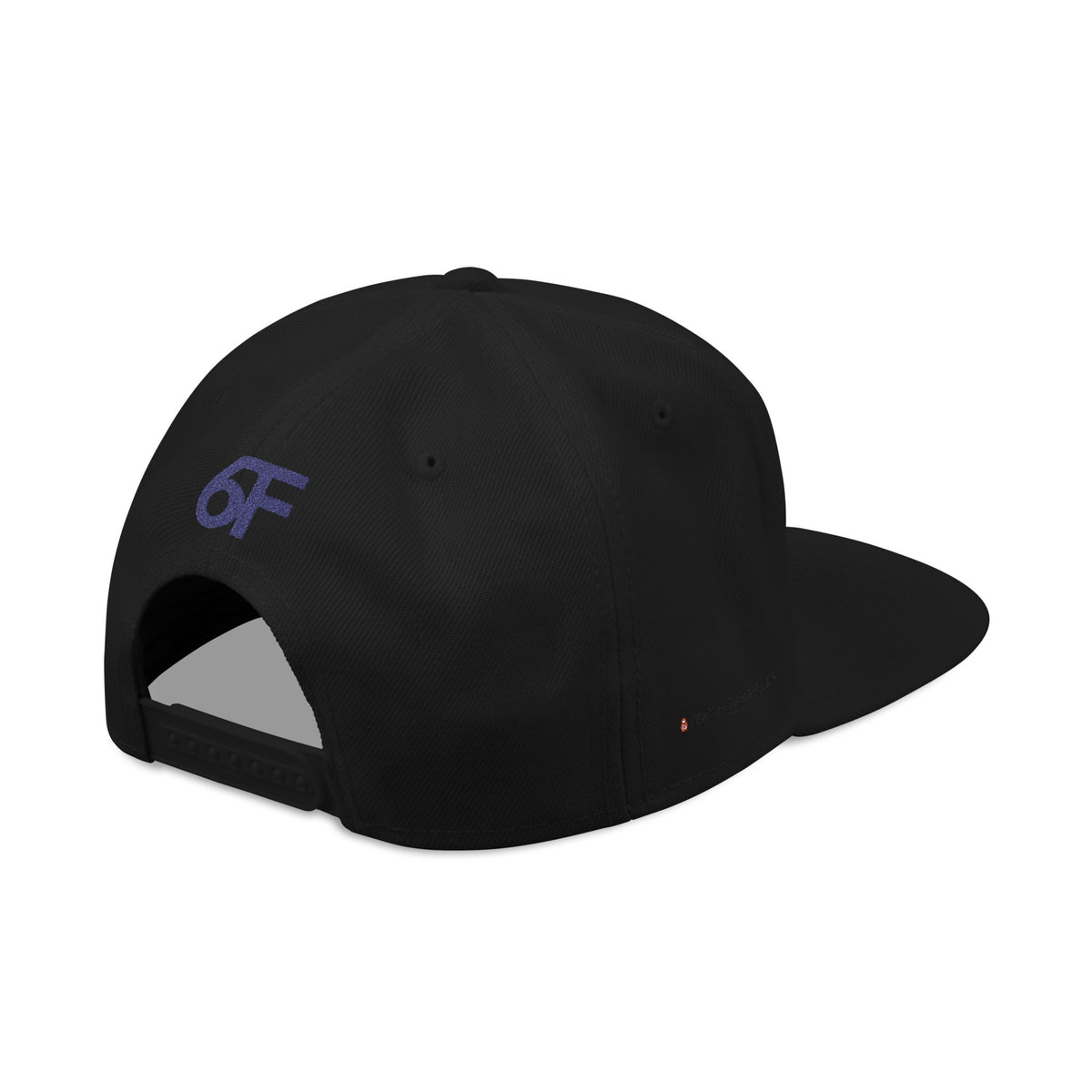 Embroidered Black Snapback Hat — Minimal Flat-Brim Streetwear Cap