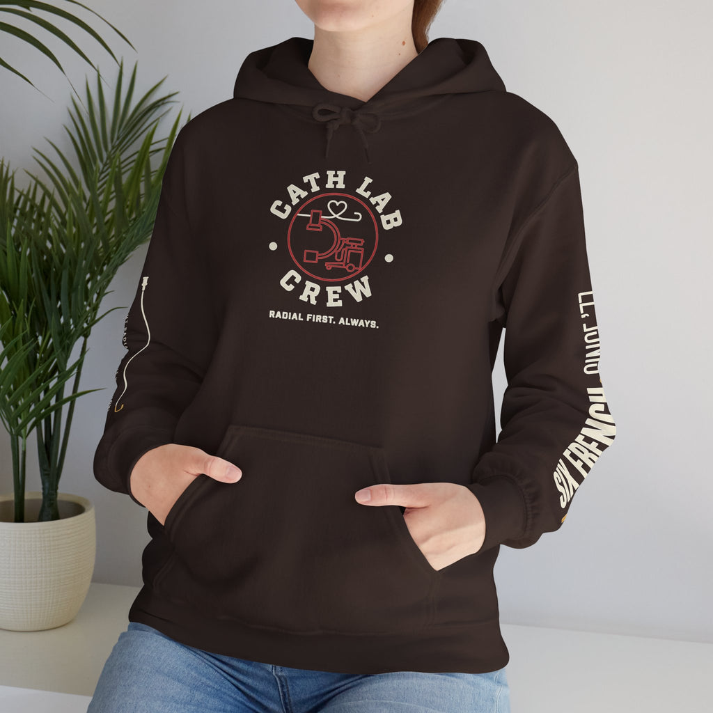 Cat Lab Crew Hoodie — Vintage Varsity Pullover with 6F Logo
