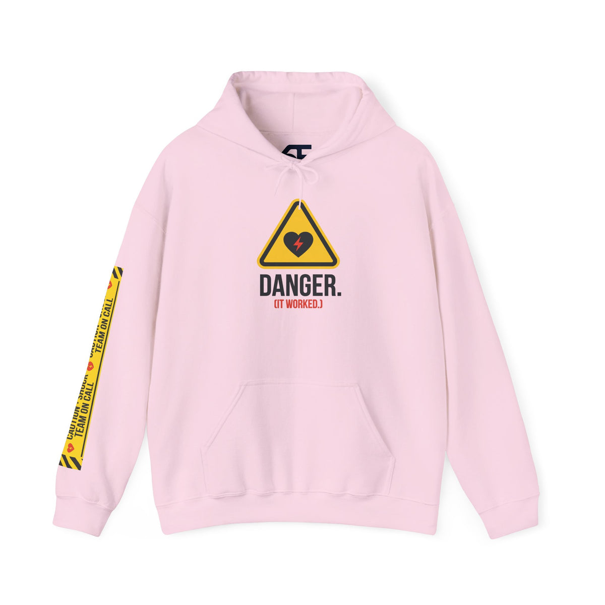 Hoodie — “Danger (Got Shocked)” Medical Humor Pullover