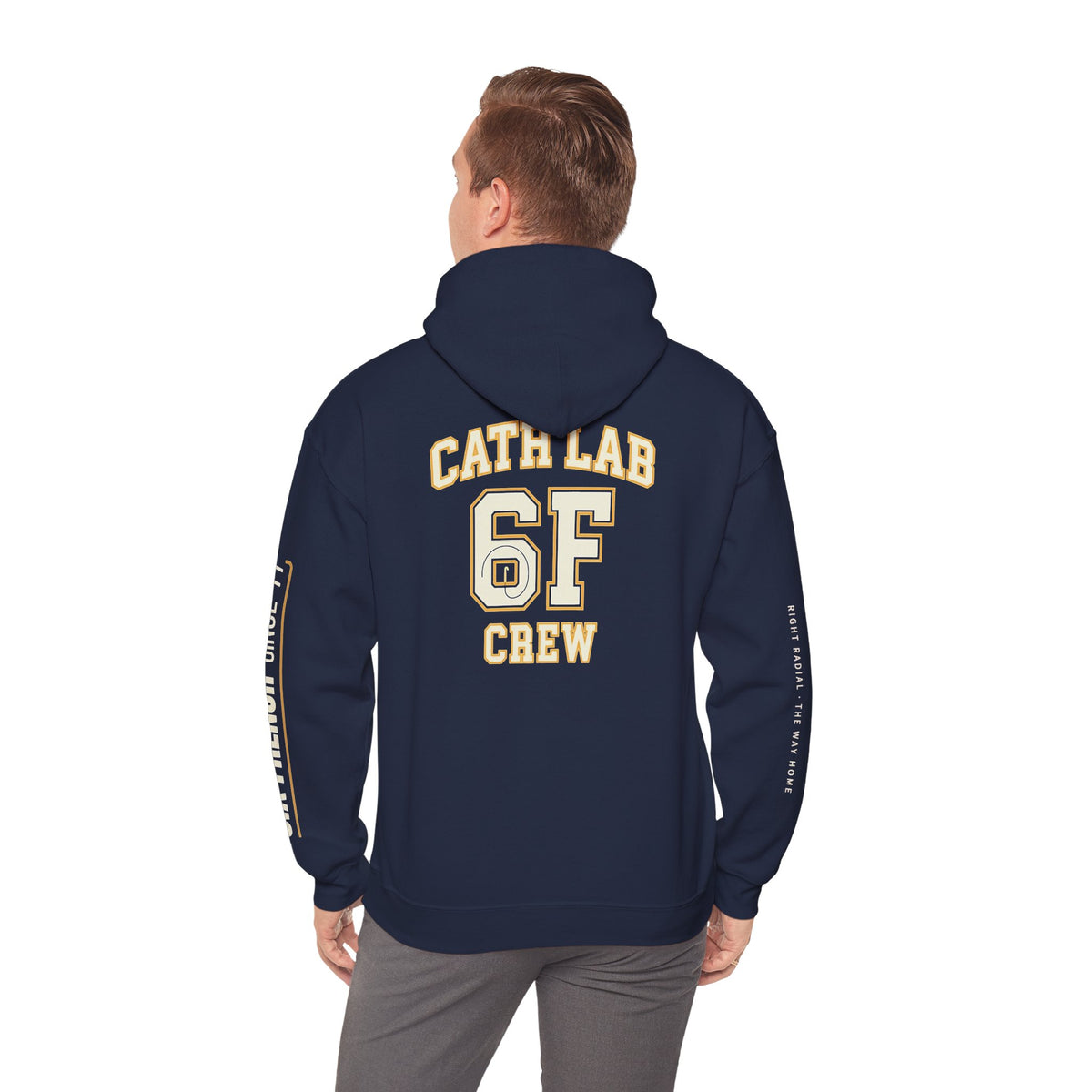 Cat Lab Crew Hoodie — Vintage Varsity Pullover with 6F Logo