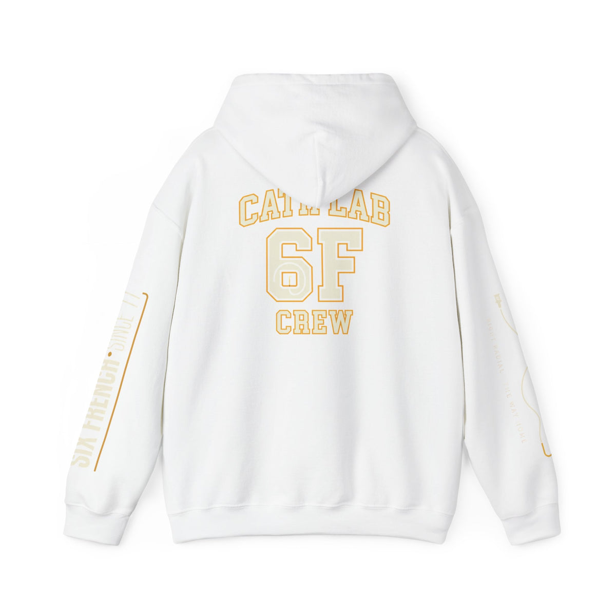 Cat Lab Crew Hoodie — Vintage Varsity Pullover with 6F Logo