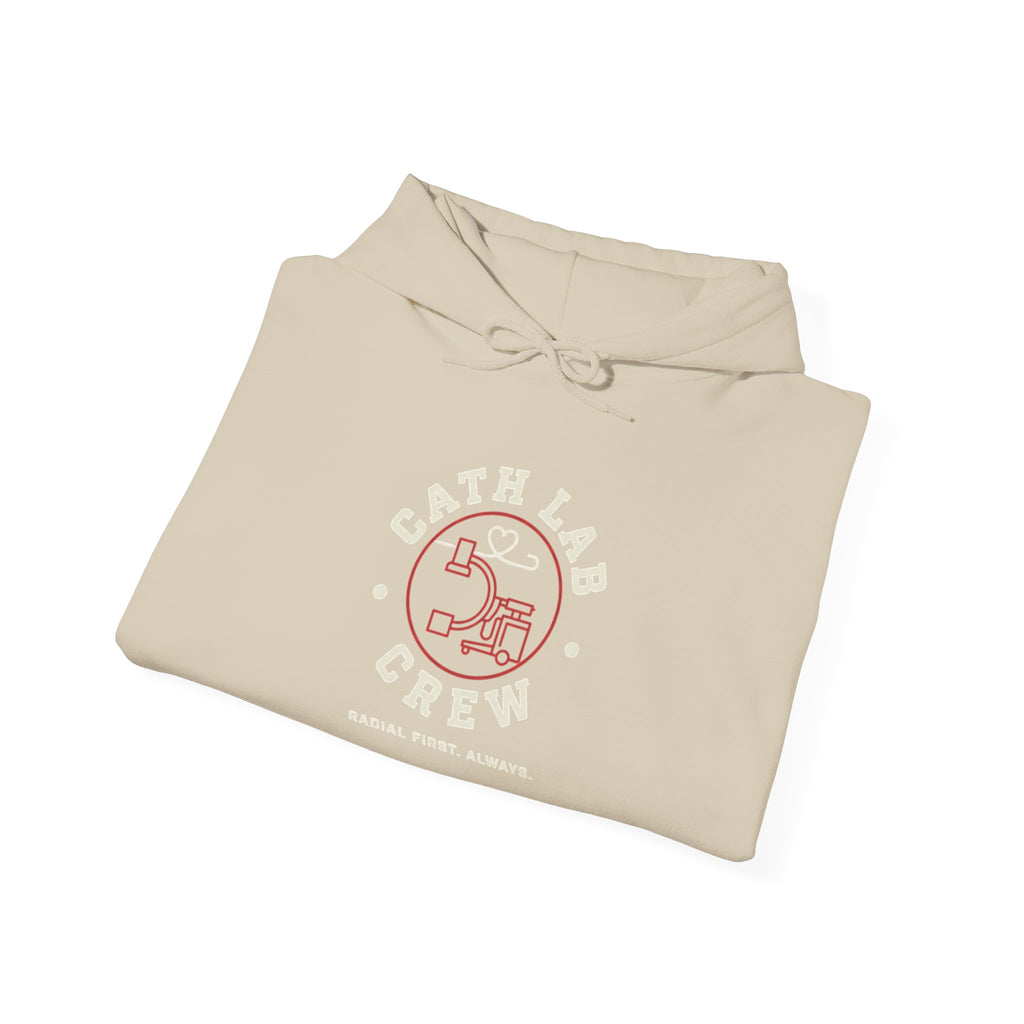 Cat Lab Crew Hoodie — Vintage Varsity Pullover with 6F Logo
