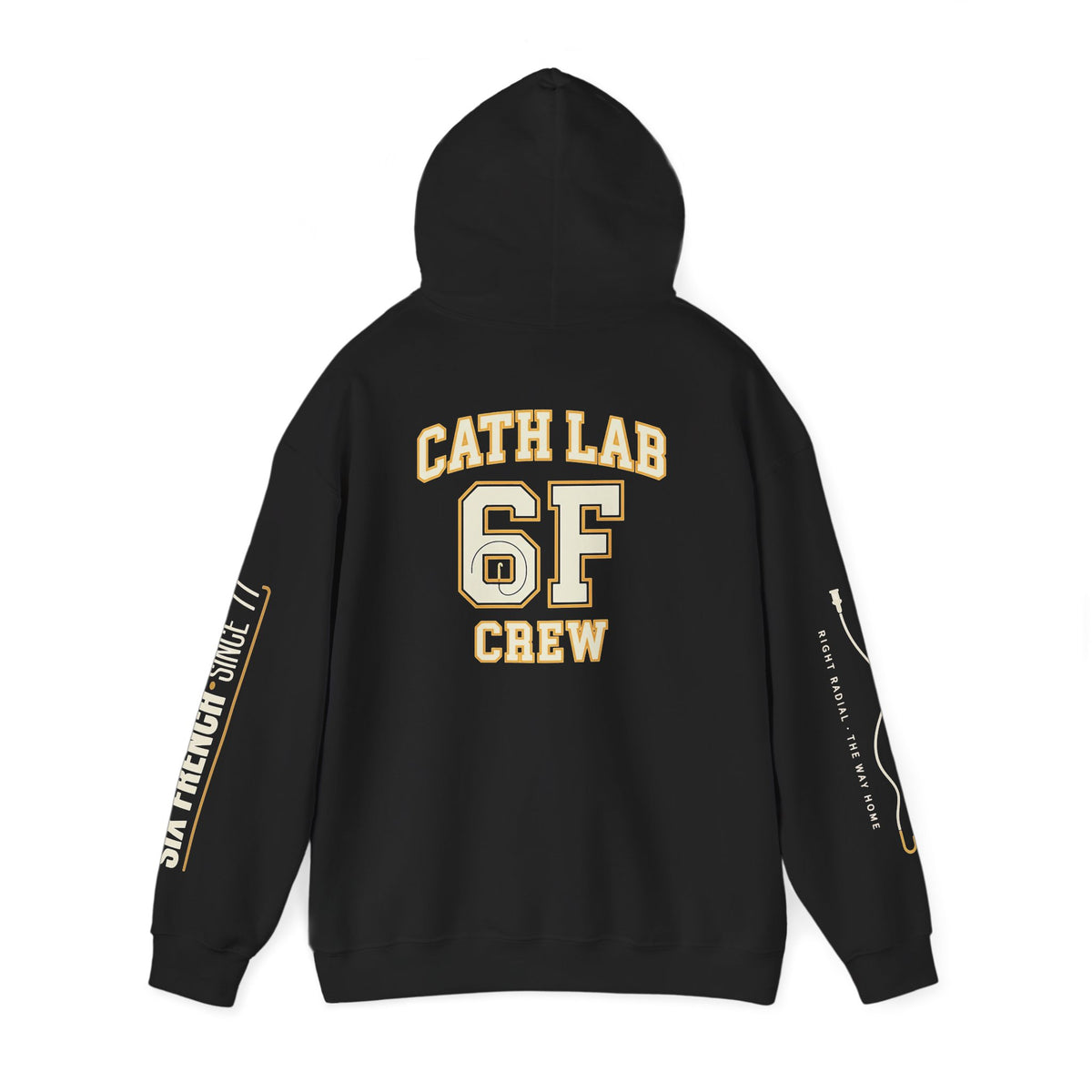 Cat Lab Crew Hoodie — Vintage Varsity Pullover with 6F Logo