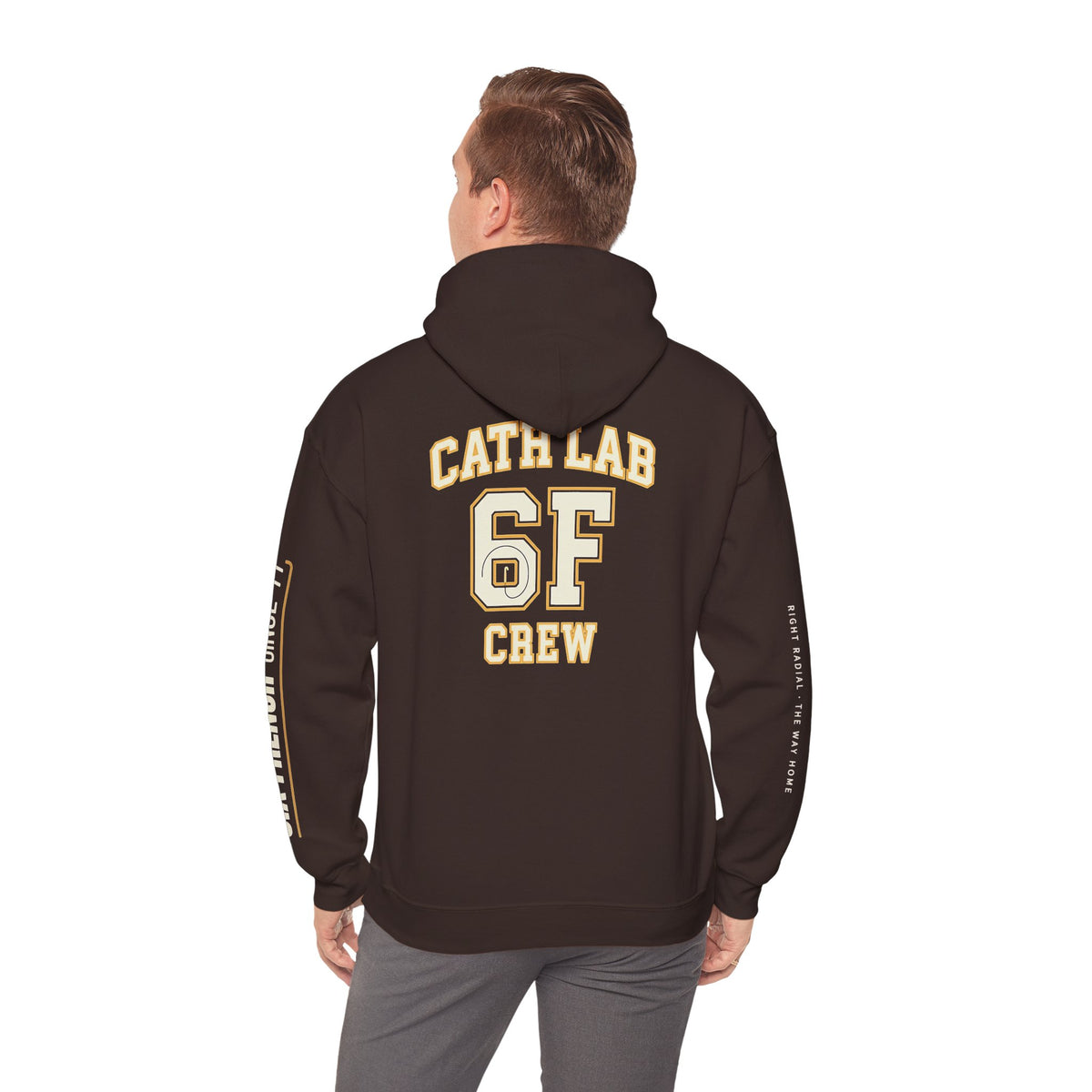 Cat Lab Crew Hoodie — Vintage Varsity Pullover with 6F Logo