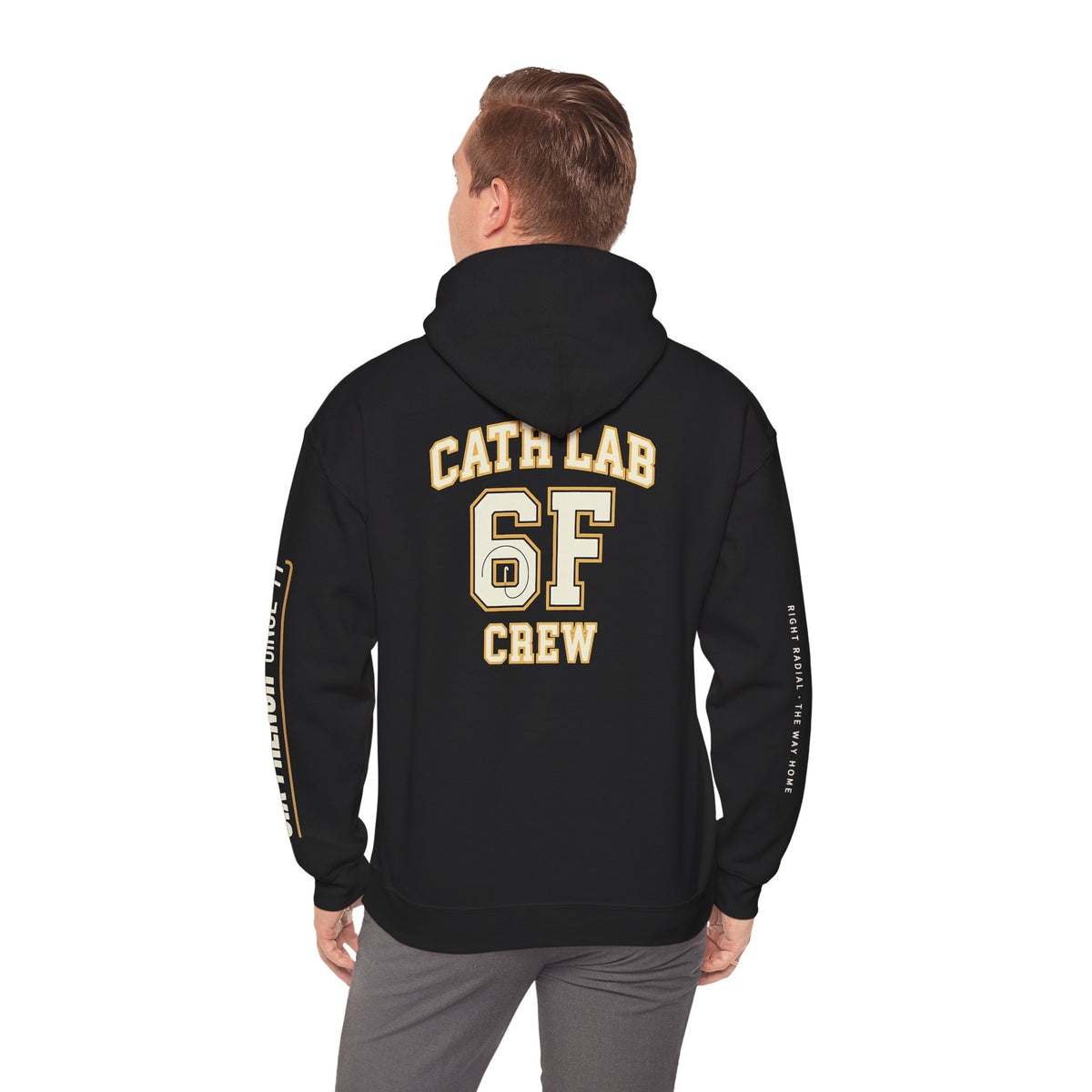Cat Lab Crew Hoodie — Vintage Varsity Pullover with 6F Logo