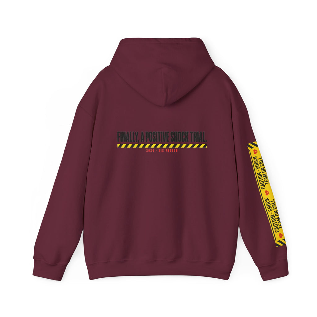 Hoodie — “Danger (Got Shocked)” Medical Humor Pullover
