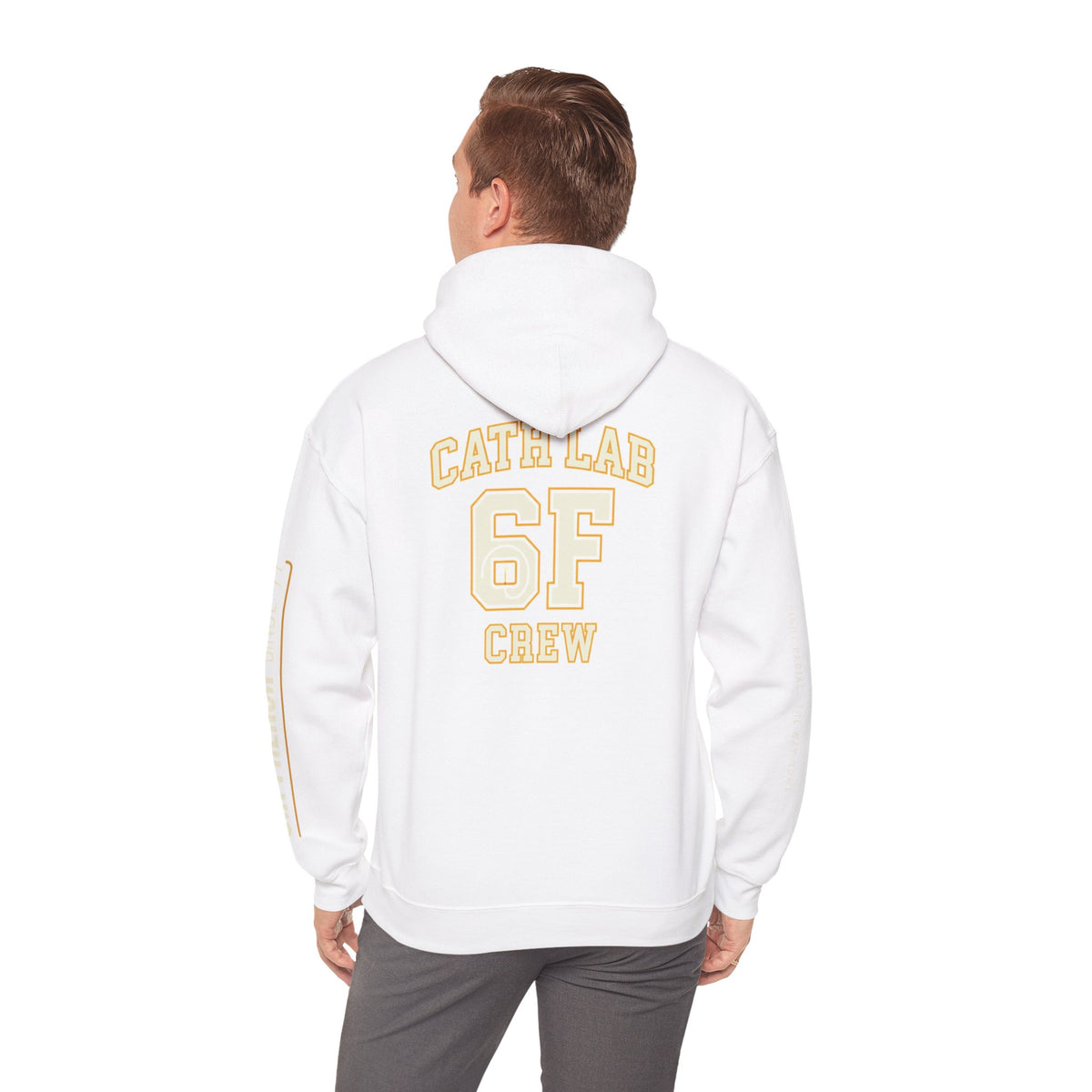 Cat Lab Crew Hoodie — Vintage Varsity Pullover with 6F Logo