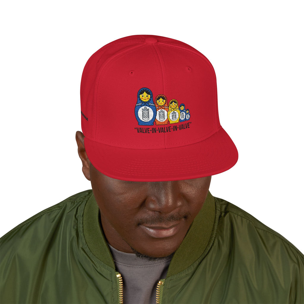 Embroidered Black Snapback Hat — Minimal Flat-Brim Streetwear Cap