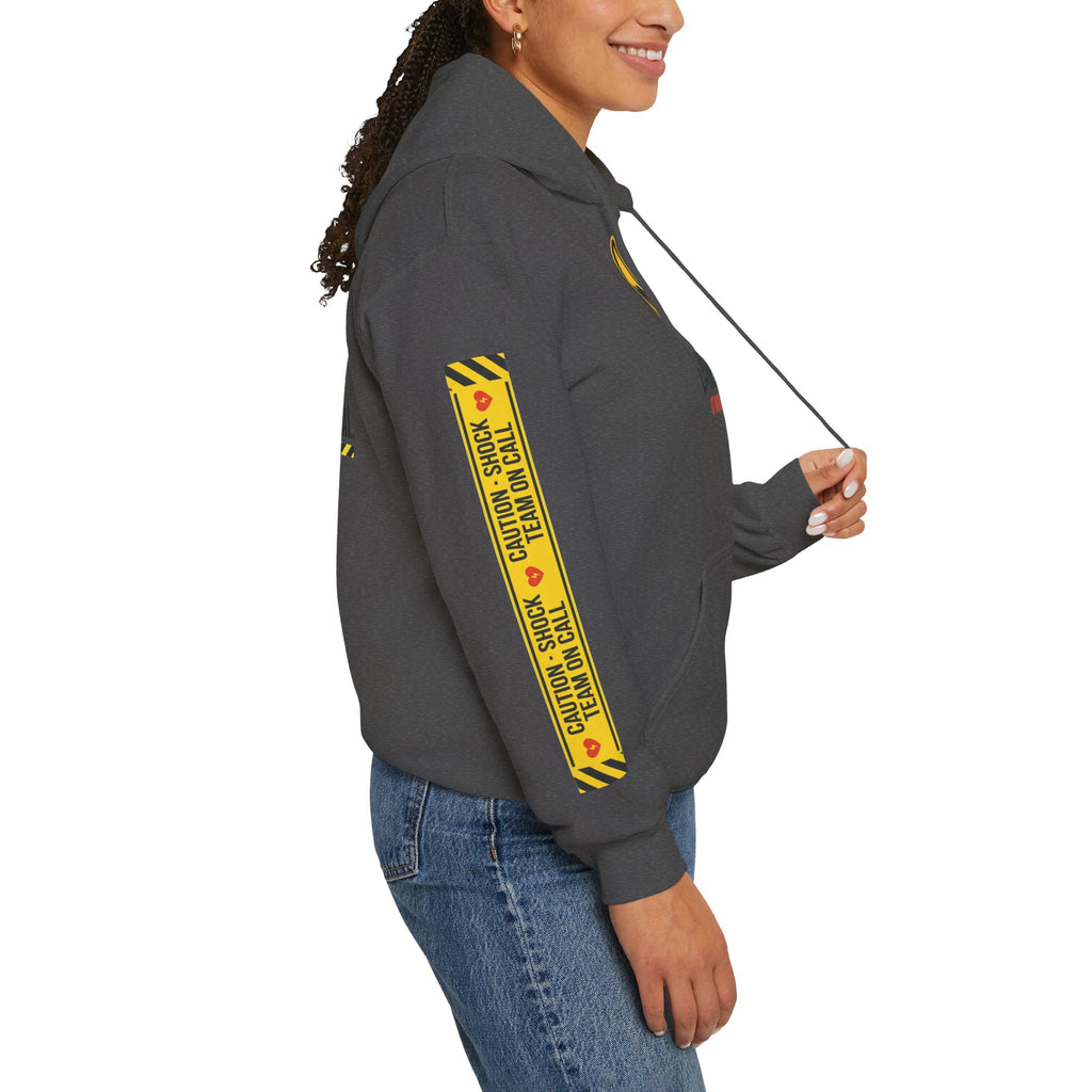 Hoodie — “Danger (Got Shocked)” Medical Humor Pullover