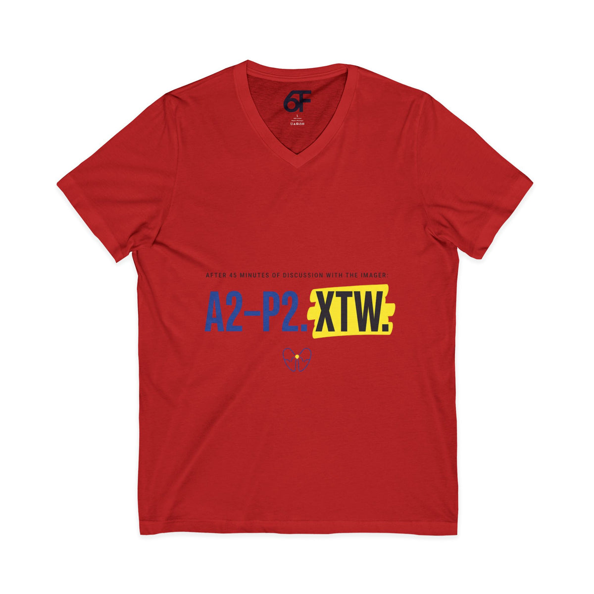 A2–P2 XTW V‑Neck Tee — Aviation/Flight Deck Flowchart Shirt
