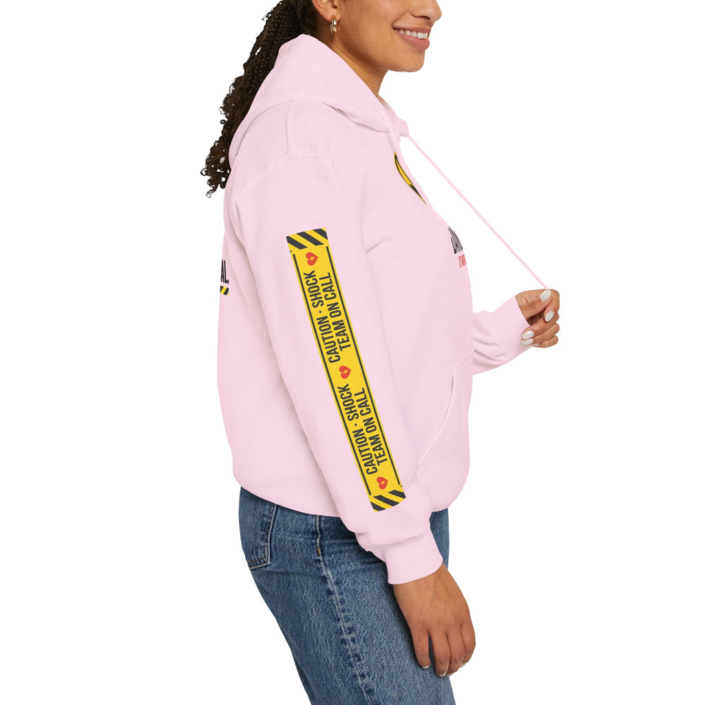 Hoodie — “Danger (Got Shocked)” Medical Humor Pullover