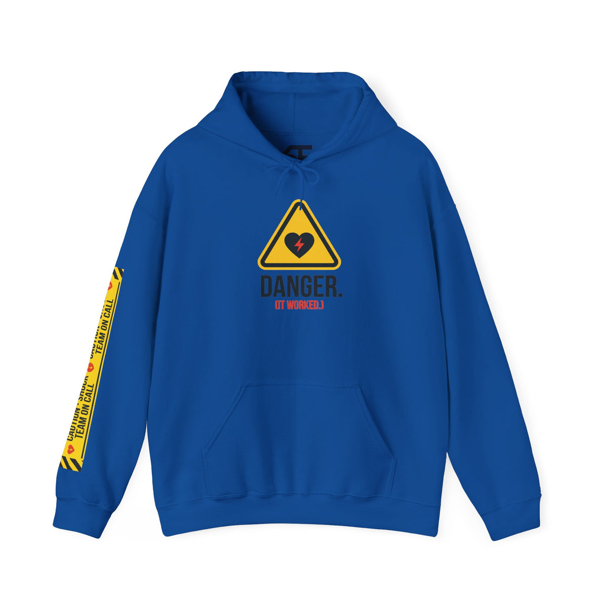 Hoodie — “Danger (Got Shocked)” Medical Humor Pullover