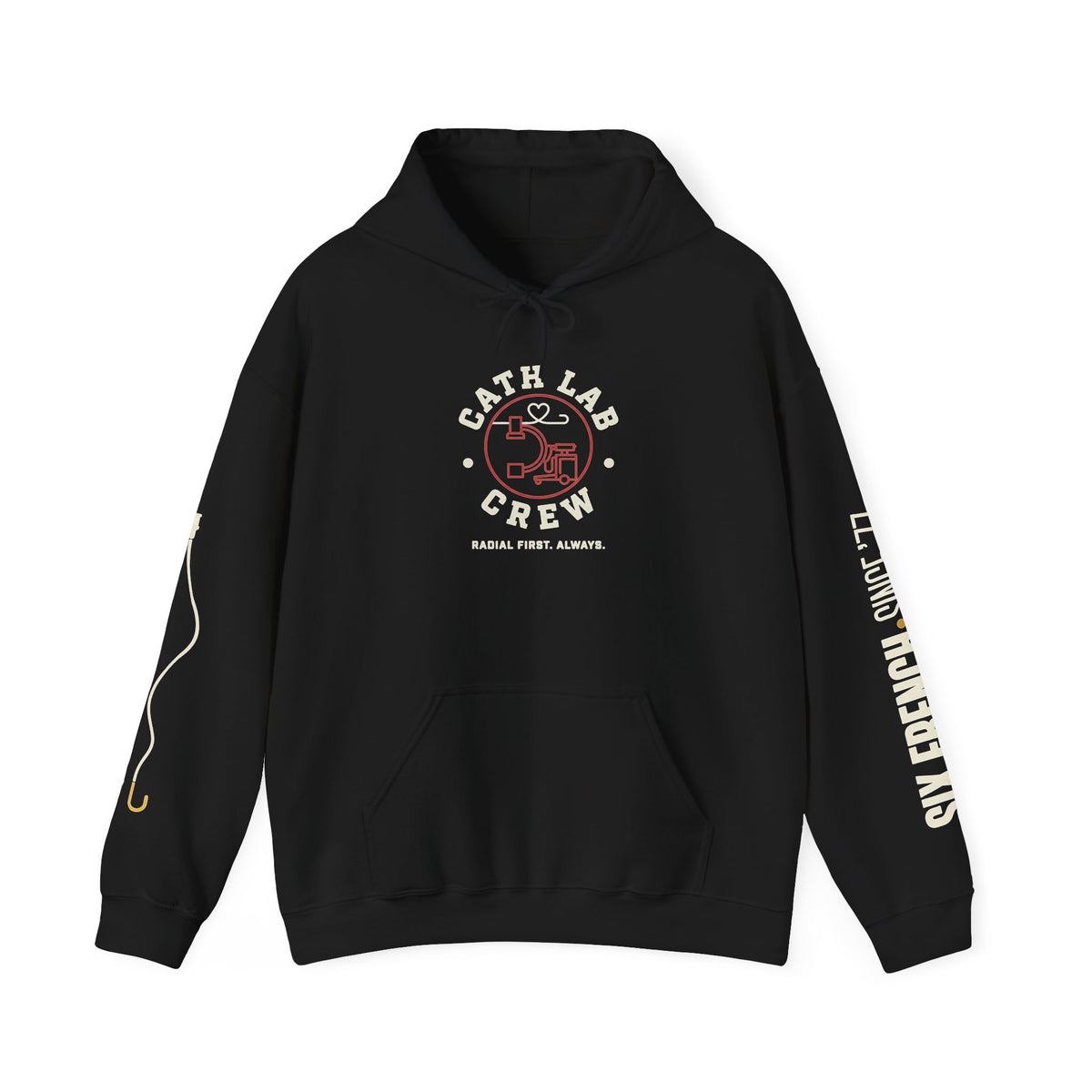 Cat Lab Crew Hoodie — Vintage Varsity Pullover with 6F Logo
