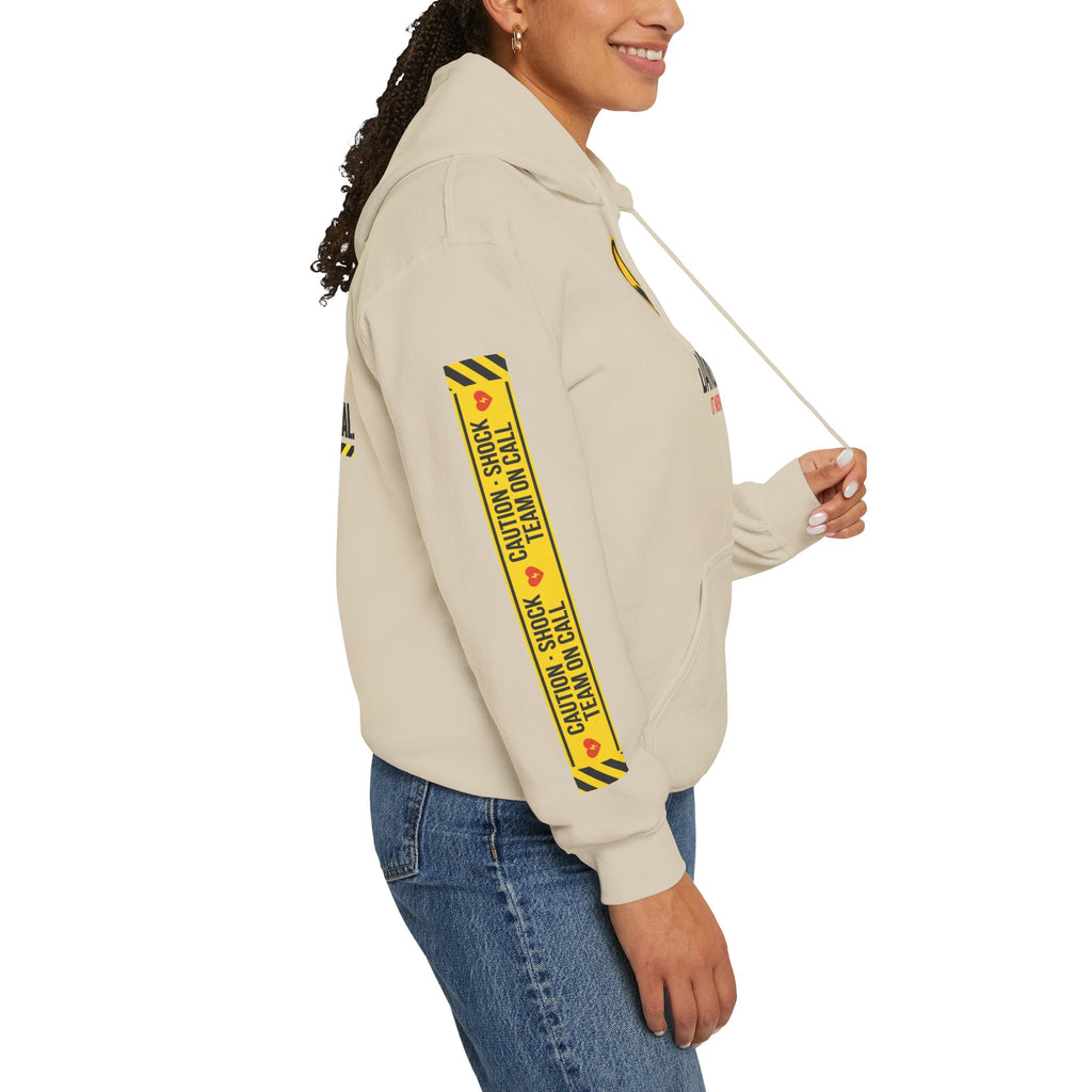 Hoodie — “Danger (Got Shocked)” Medical Humor Pullover