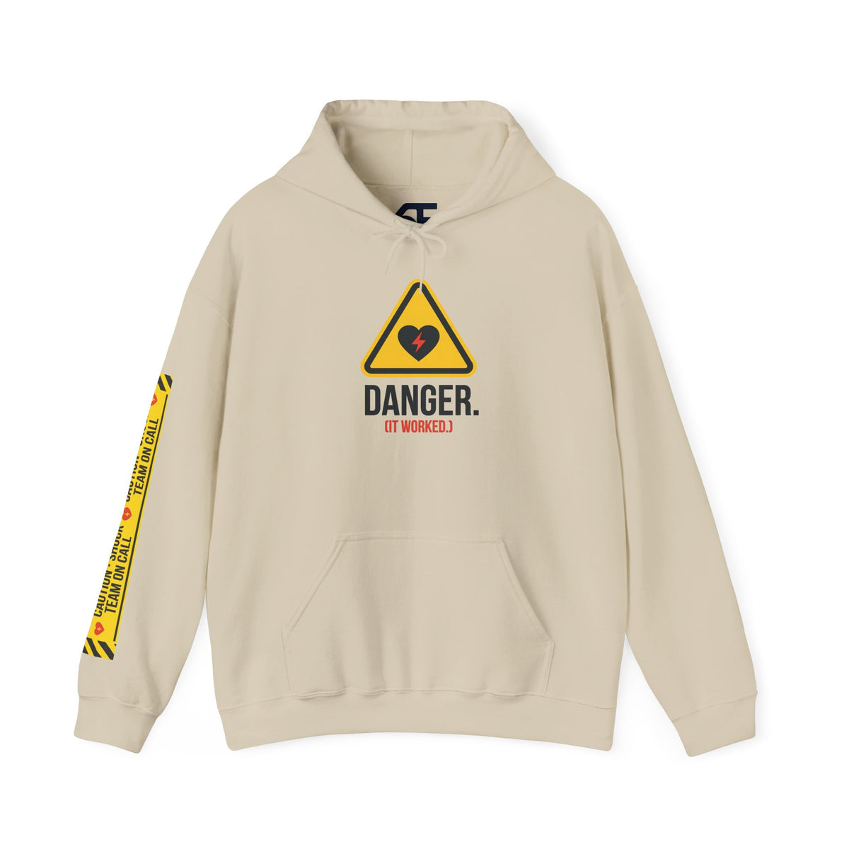 Hoodie — “Danger (Got Shocked)” Medical Humor Pullover
