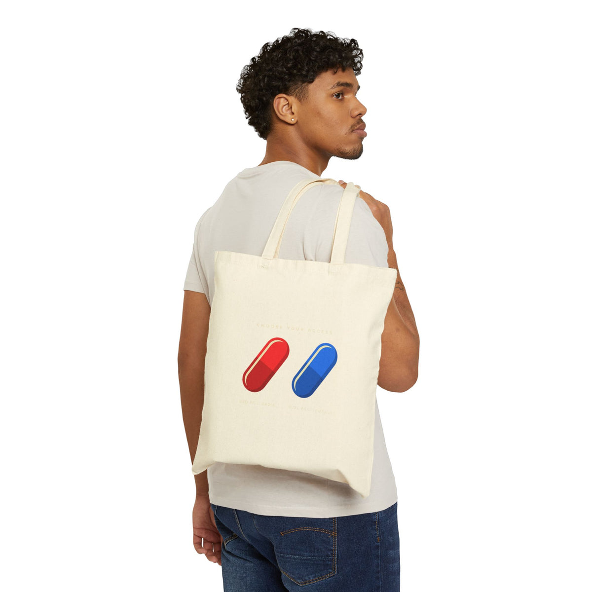 Red & Blue Capsule Tote — Minimalist Cotton Canvas Bag
