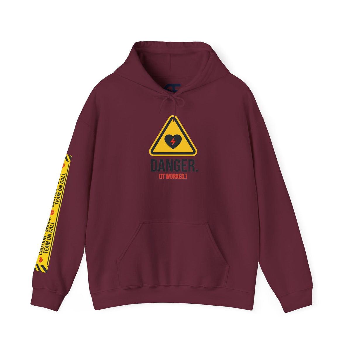 Hoodie — “Danger (Got Shocked)” Medical Humor Pullover