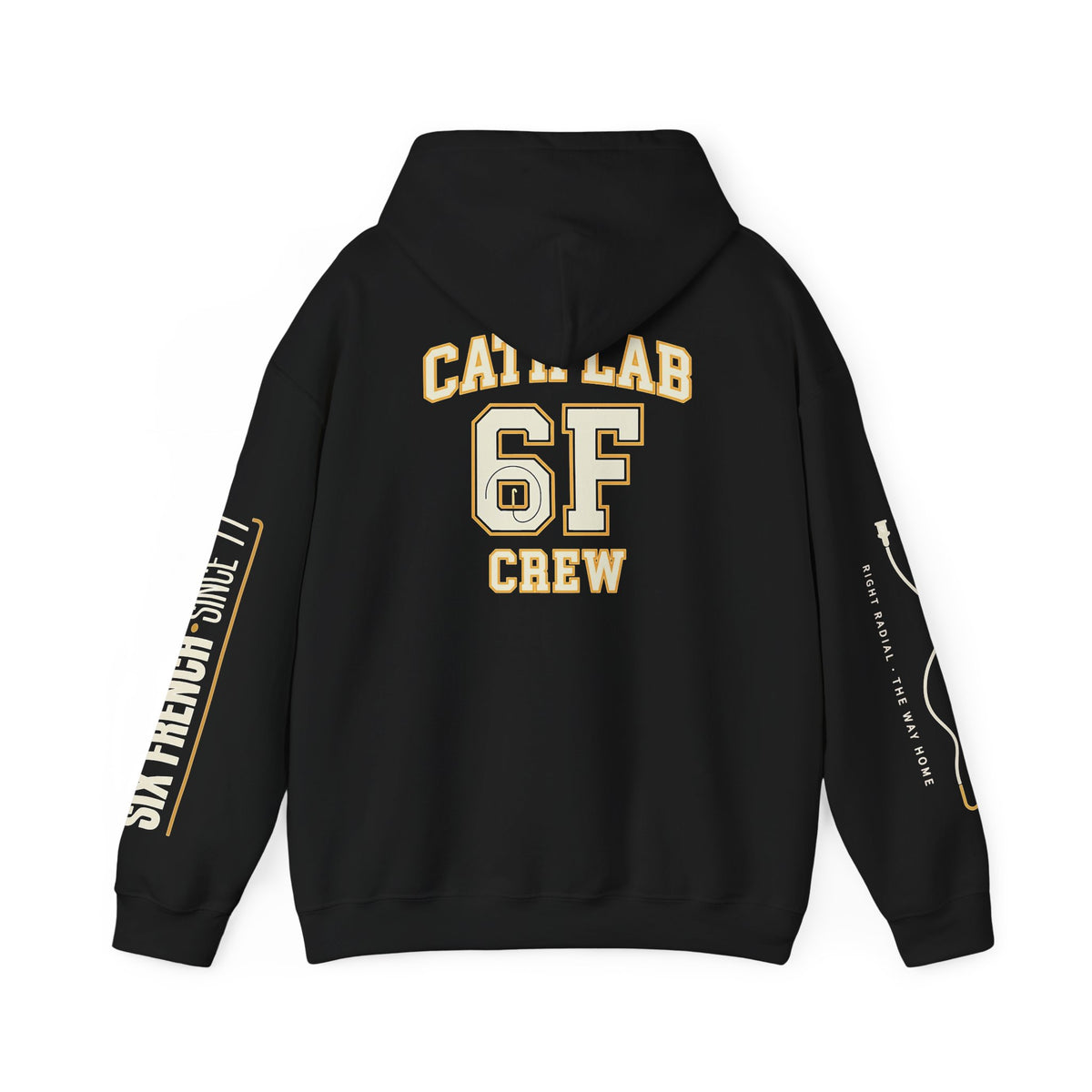 Cat Lab Crew Hoodie — Vintage Varsity Pullover with 6F Logo