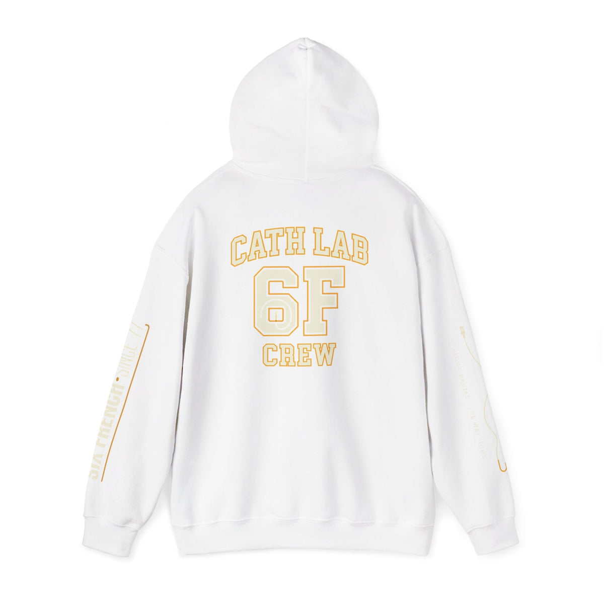 Cat Lab Crew Hoodie — Vintage Varsity Pullover with 6F Logo