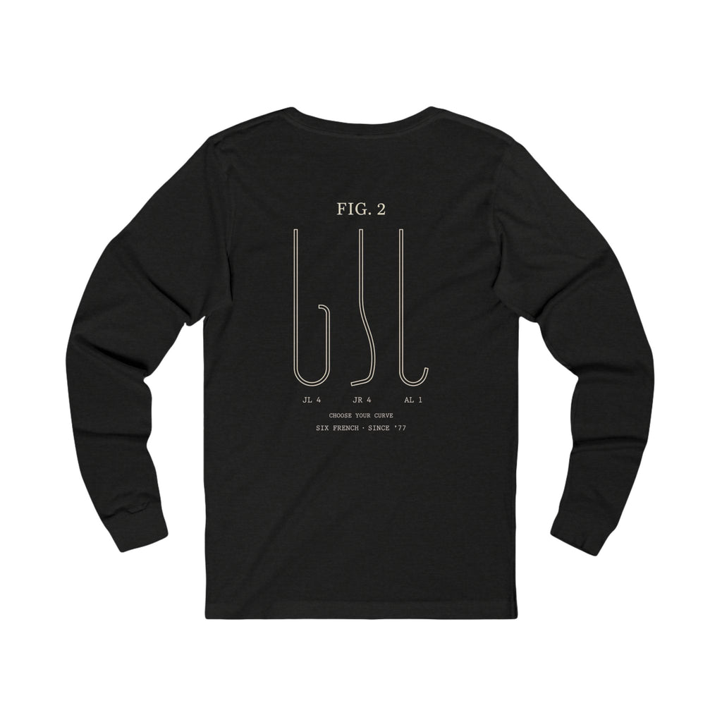 Cardiology Diagram Long Sleeve Tee — 'Judkins Left 4' Technical Heart Design