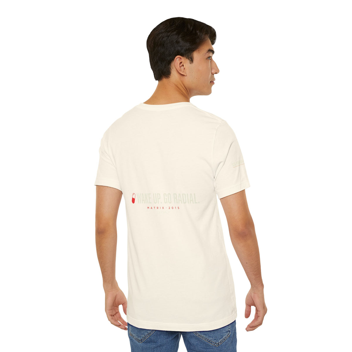 Pill Pair Graphic Tee — Red & Blue Capsule Minimalist T‑Shirt