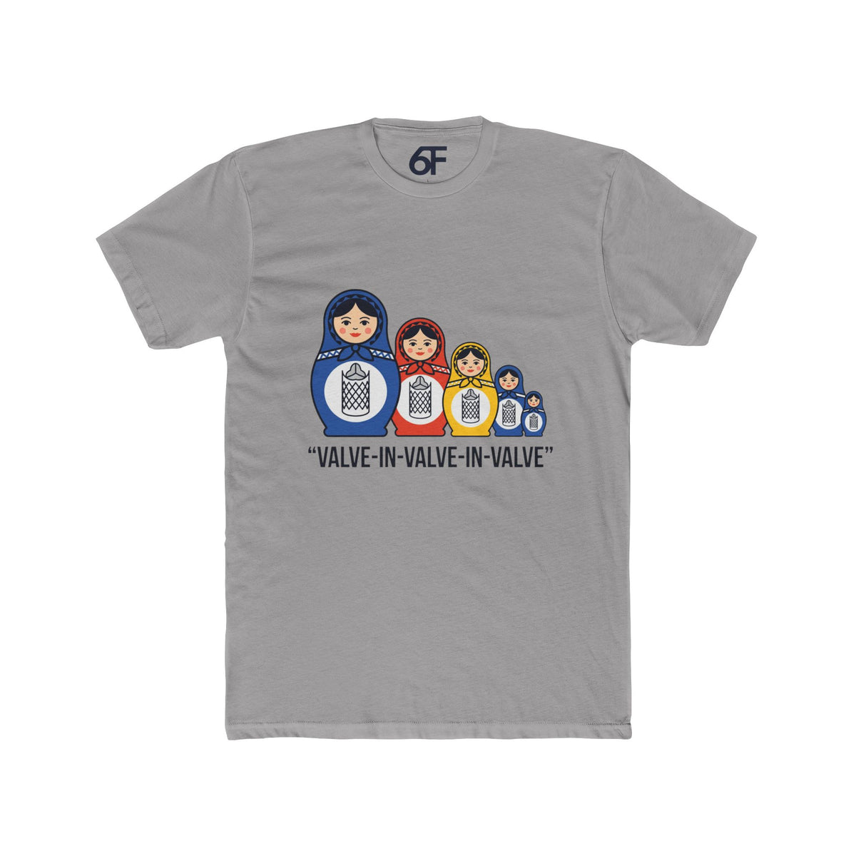 Matryoshka Valve-Stack T-Shirt — “Valve-in-Valve-in-Valve” Nesting Dolls Tee