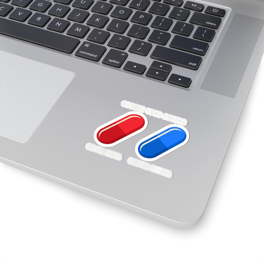 Red & Blue Pill Kiss-Cut Stickers — Choice Laptop Sticker Set