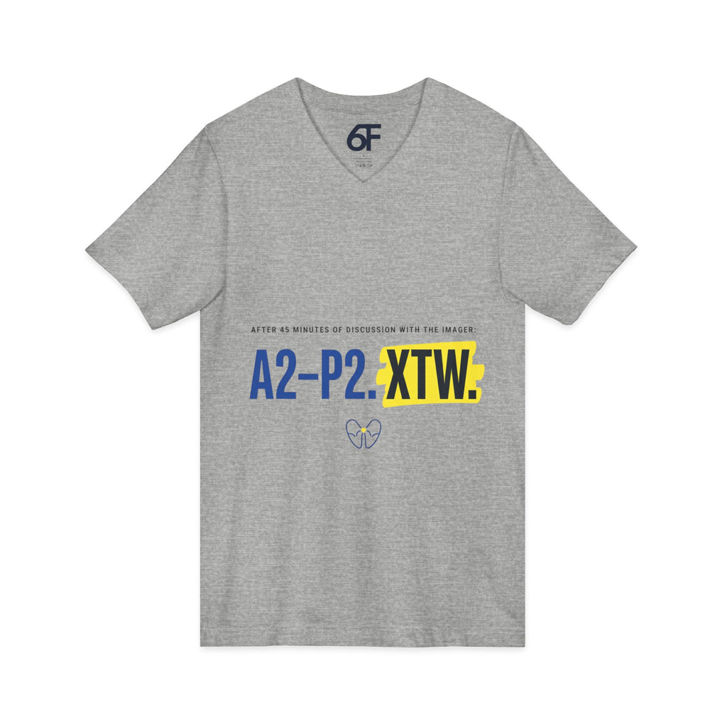 A2–P2 XTW V‑Neck Tee — Aviation/Flight Deck Flowchart Shirt