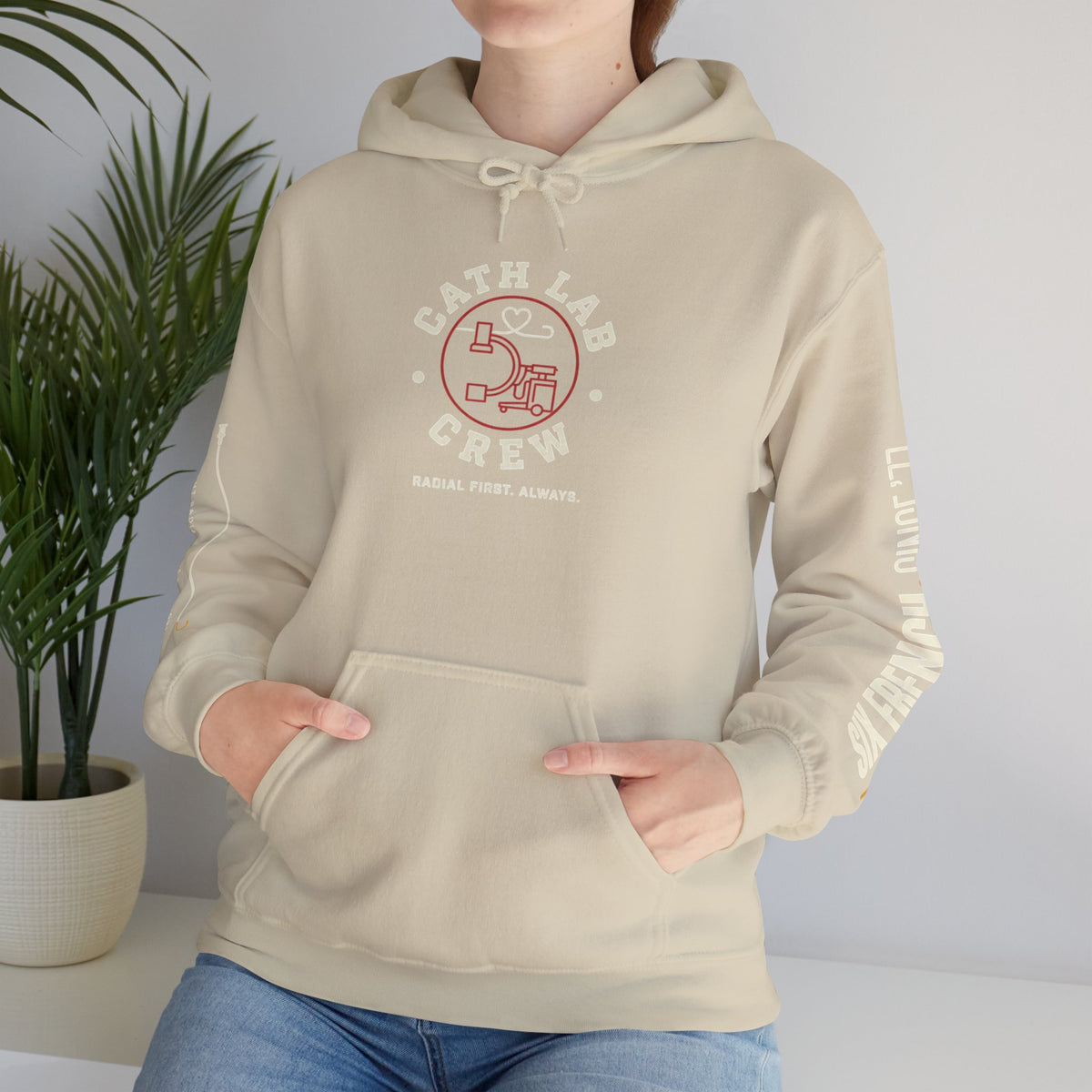 Cat Lab Crew Hoodie — Vintage Varsity Pullover with 6F Logo