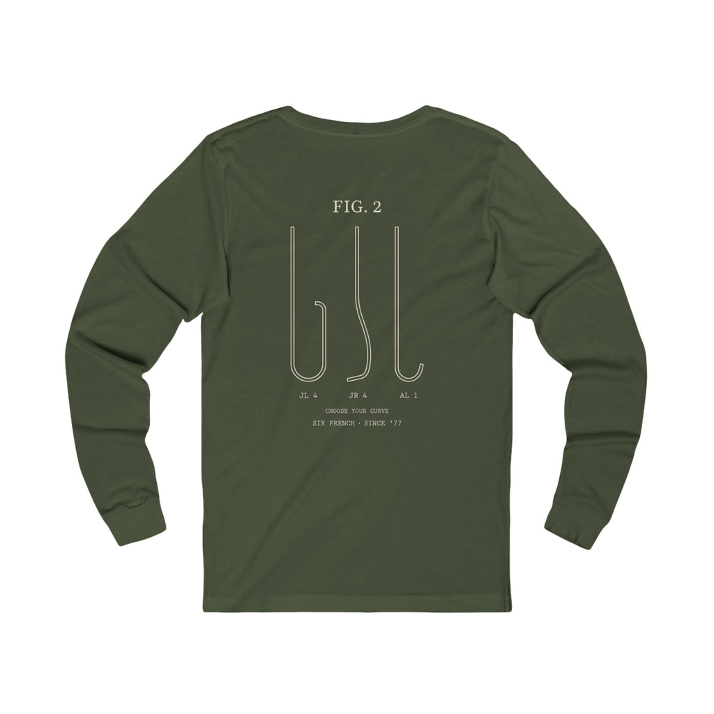 Cardiology Diagram Long Sleeve Tee — 'Judkins Left 4' Technical Heart Design