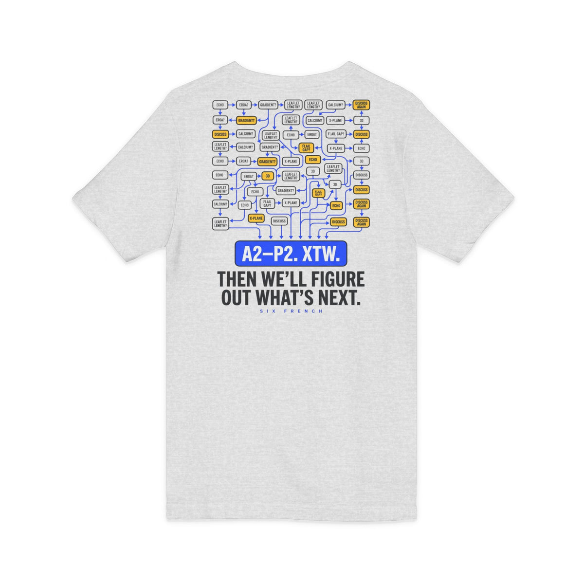 A2–P2 XTW V‑Neck Tee — Aviation/Flight Deck Flowchart Shirt