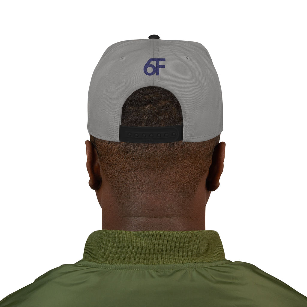 Embroidered Black Snapback Hat — Minimal Flat-Brim Streetwear Cap