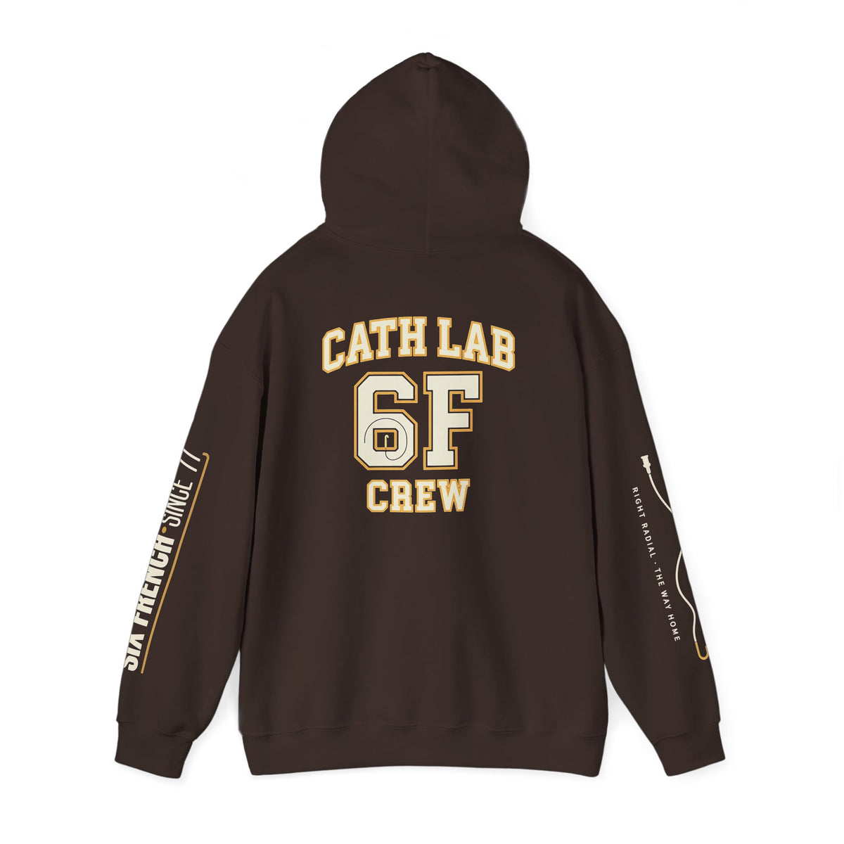 Cat Lab Crew Hoodie — Vintage Varsity Pullover with 6F Logo