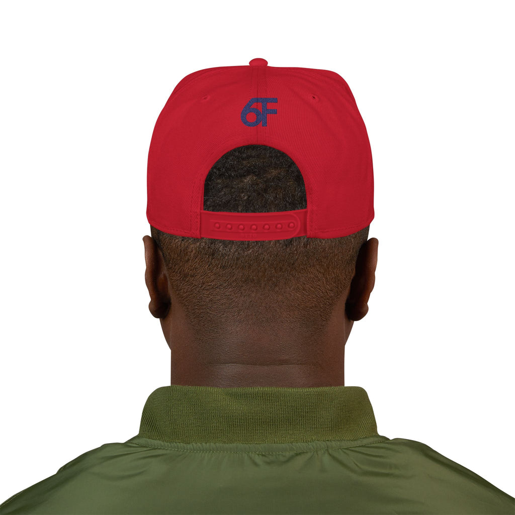 Embroidered Black Snapback Hat — Minimal Flat-Brim Streetwear Cap