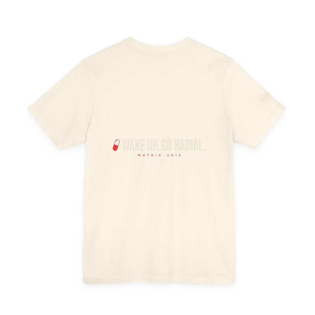 Pill Pair Graphic Tee — Red & Blue Capsule Minimalist T‑Shirt