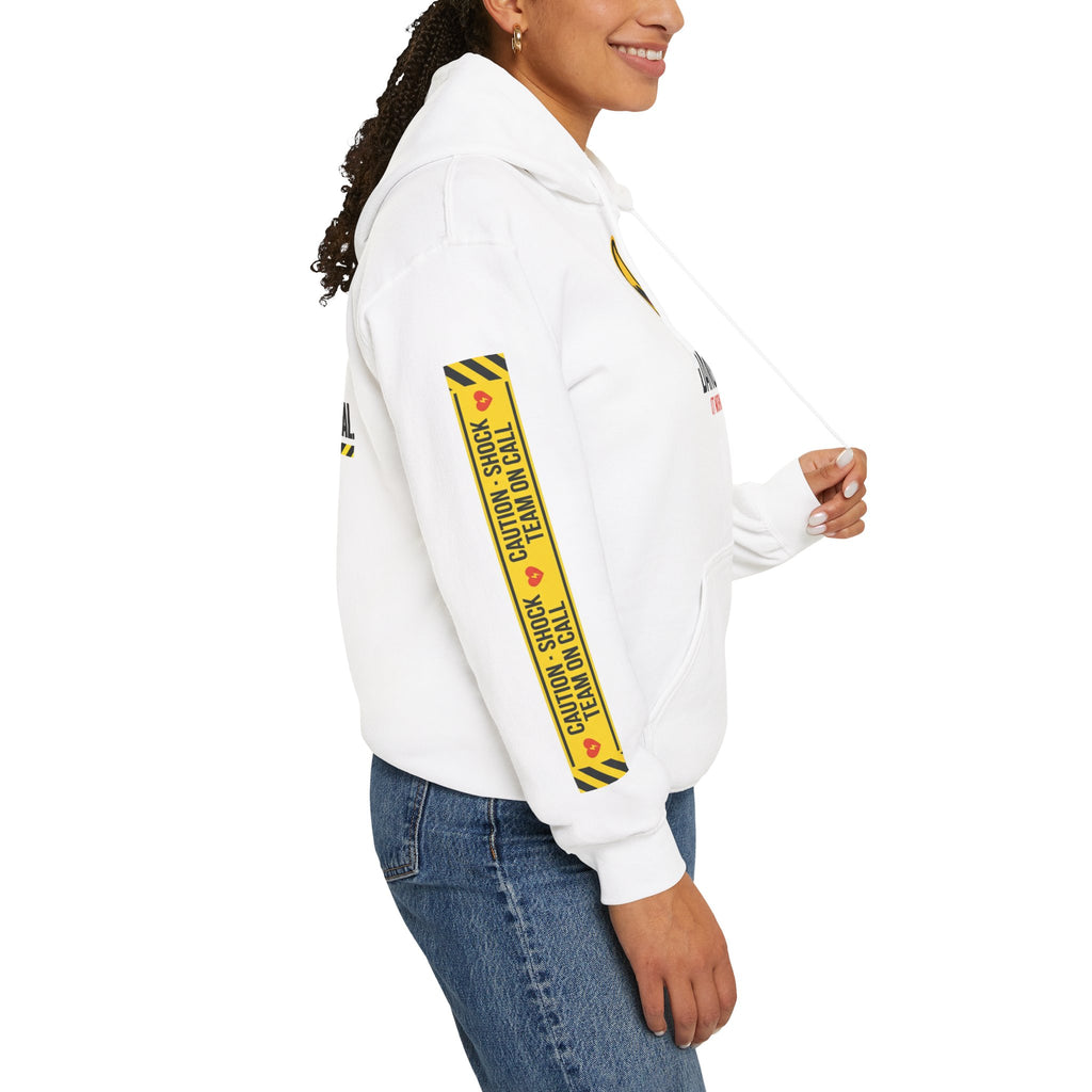 Hoodie — “Danger (Got Shocked)” Medical Humor Pullover
