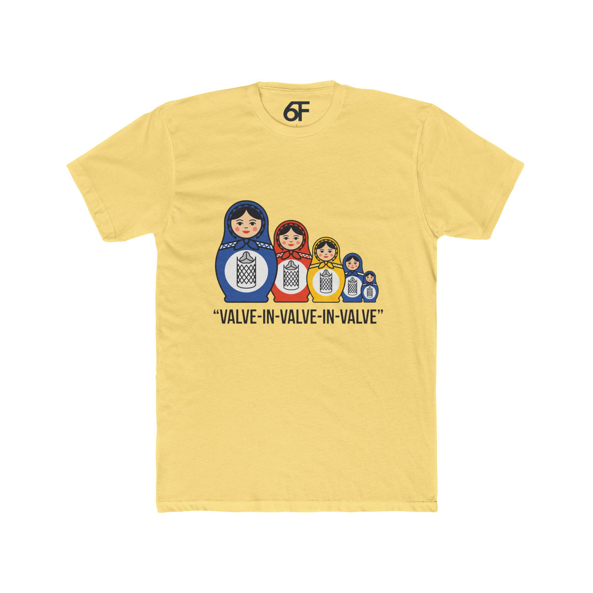 Matryoshka Valve-Stack T-Shirt — “Valve-in-Valve-in-Valve” Nesting Dolls Tee
