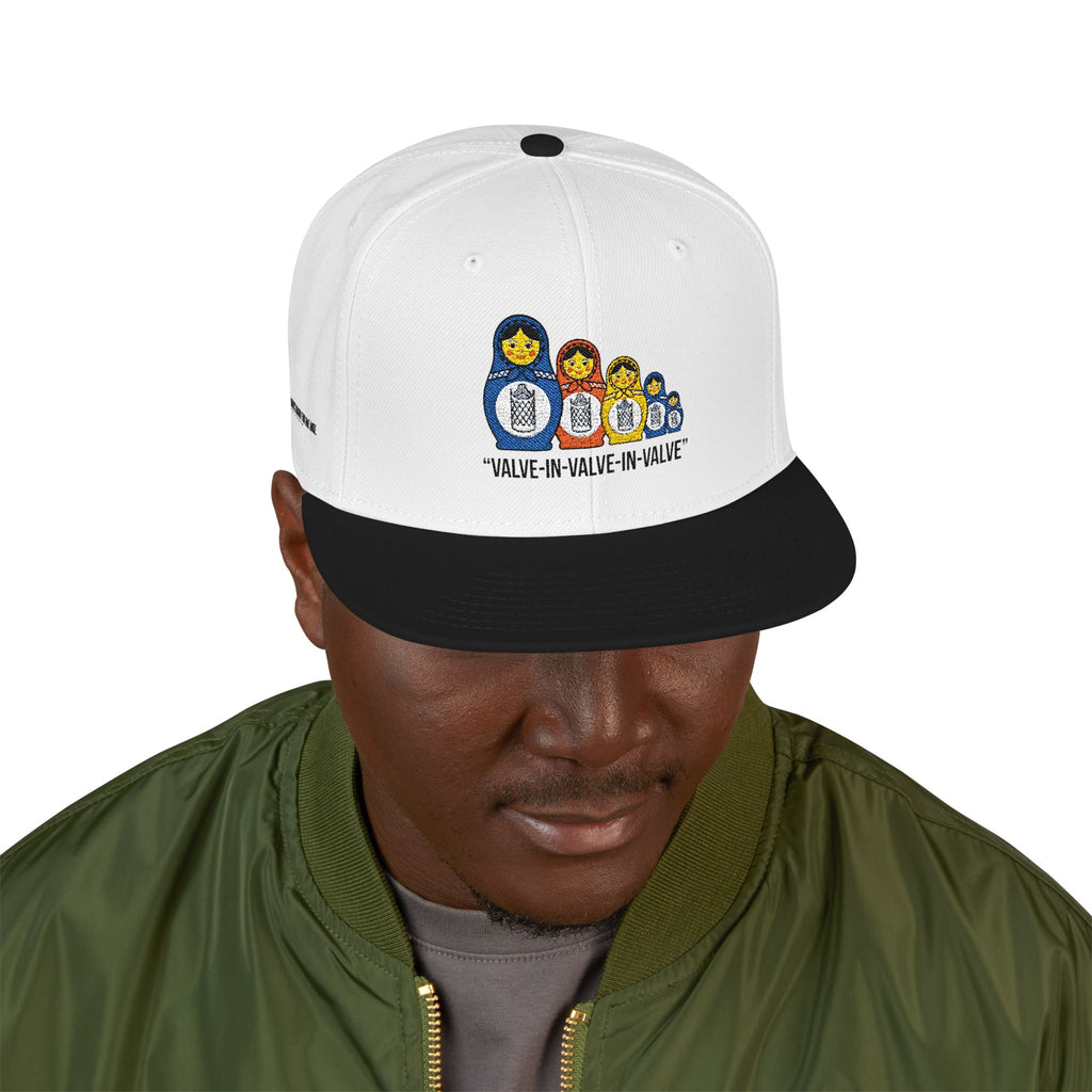 Embroidered Black Snapback Hat — Minimal Flat-Brim Streetwear Cap